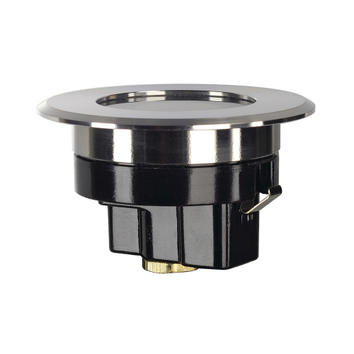 SLV DASAR FLAT LED 230V Bodeneinbaustrahler, rund, 4,3W LED, warmweiss, Edelstahlblende