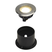 DASAR FLAT LED 230V Bodeneinbaustrahler, rund, 4,3W LED, warmweiss, Edelstahlblende
