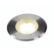 DASAR FLAT LED 230V Bodeneinbaustrahler, rund, 4,3W LED, warmweiss, Edelstahlblende
