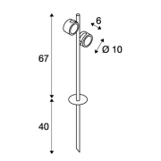 SITRA 360 SL SPIKE, anthrazit, 2xGX53, max. 9W, IP44