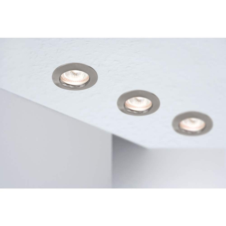 Paulmann Premium LED Einbauleuchte IP44 rund 79mm GU10 max. 50W 230V dimmbar Eisen gebürstet