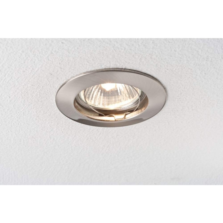 Paulmann Premium LED Einbauleuchte IP44 rund 79mm GU10 max. 50W 230V dimmbar Eisen gebürstet