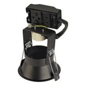 HORN GU10 Downlight, rund, mattschwarz, max. 50W