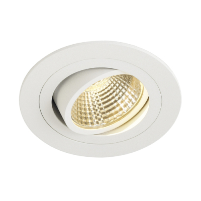 NEW TRIA LED DL ROUND Set, Downlight, mattweiss, 6W, 38°, 2700K, inkl. Treiber, Clipfed.