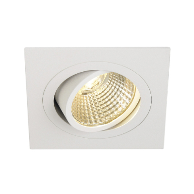 SLV NEW TRIA LED DL SQUARE Set, Downlight, mattweiss, 6W, 38°, 2700K, inkl. Treiber, Clipfed.