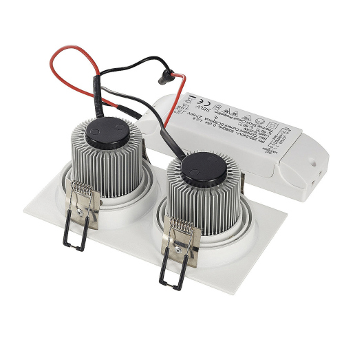 SLV NEW TRIA II LED DL SQUARE Set, mattweiss, 2x6W, 38°, 2700K, inkl. Treiber, Clipfed.