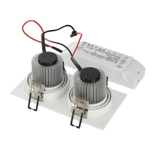 SLV NEW TRIA II LED DL SQUARE Set, mattweiss, 2x6W, 38°, 3000K, inkl. Treiber, Clipfed.