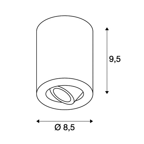 SLV TRILEDO ROUND CL Aufbaudownlight, mattweiss, LED, 6W, 38°, 3000K, inkl. Treiber
