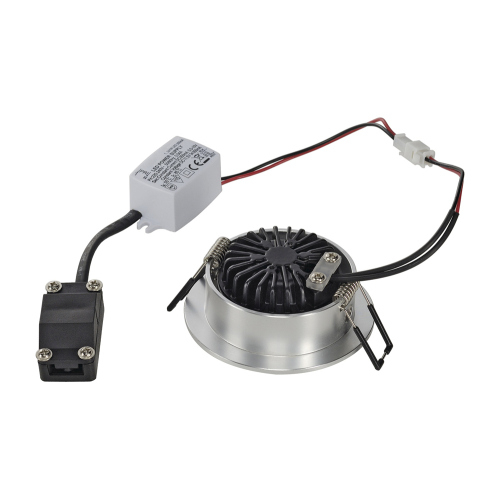 SLV NEW TRIA LED 3W DL ROUND Set, Downlight, alu-brushed, 38°, 3000K, inkl. Treiber, Clipfed.
