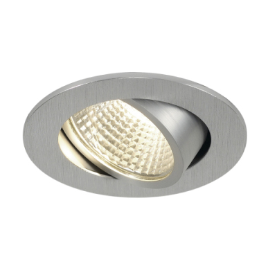 NEW TRIA LED 3W DL ROUND Set, Downlight, alu-brushed, 38°, 3000K, inkl. Treiber, Clipfed.