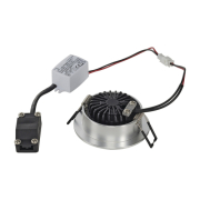 NEW TRIA LED 3W DL ROUND Set, Downlight, alu-brushed, 38°, 3000K, inkl. Treiber, Clipfed.