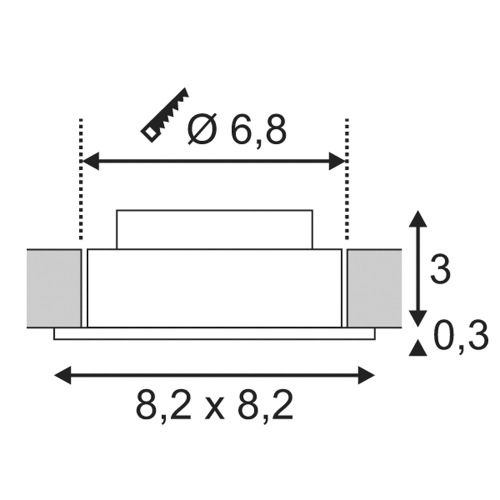 SLV NEW TRIA LED 3W DL SQUARE Set, Downlight, mattweiss, 38°, 3000K, inkl. Treiber, Clipfed.