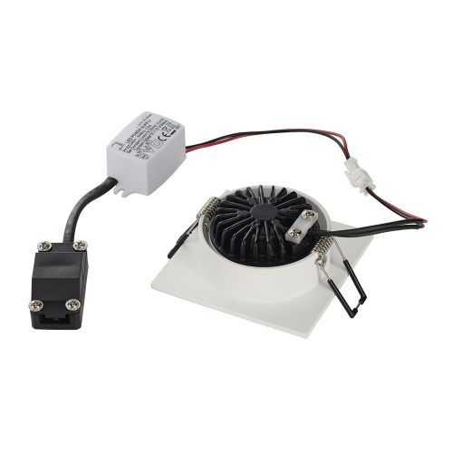 SLV NEW TRIA LED 3W DL SQUARE Set, Downlight, mattweiss, 38°, 3000K, inkl. Treiber, Clipfed.
