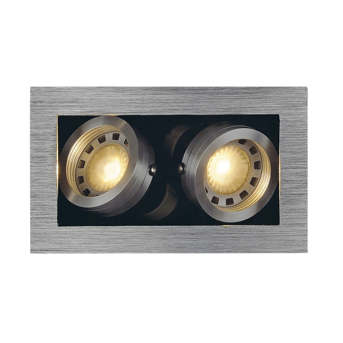SLV 115526 KADUX 2 GU10 Downlight eckig alu brushed max. 2x50W Lampen1a