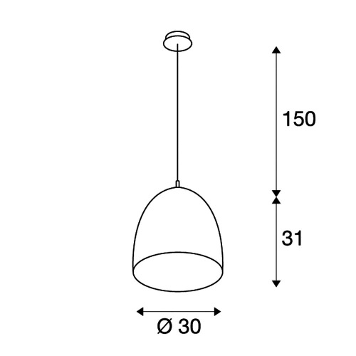 SLV PARA CONE 30 Pendelleuchte, rund, kupferfarben/gebürstet, E27, max. 60W