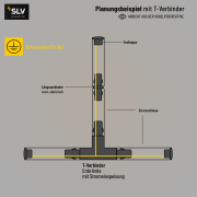 T-Verbinder Erde links für 1-Phasen Aufbauschiene HV-Stromschiene schwarz