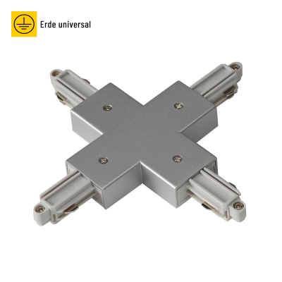 SLV X-Verbinder für 1-Phasen Aufbauschiene HV-Stromschiene silbergrau