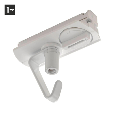 SLV Adapter für 1-Phasen Hochvoltschiene, weiss, elektrisch, mit Haken