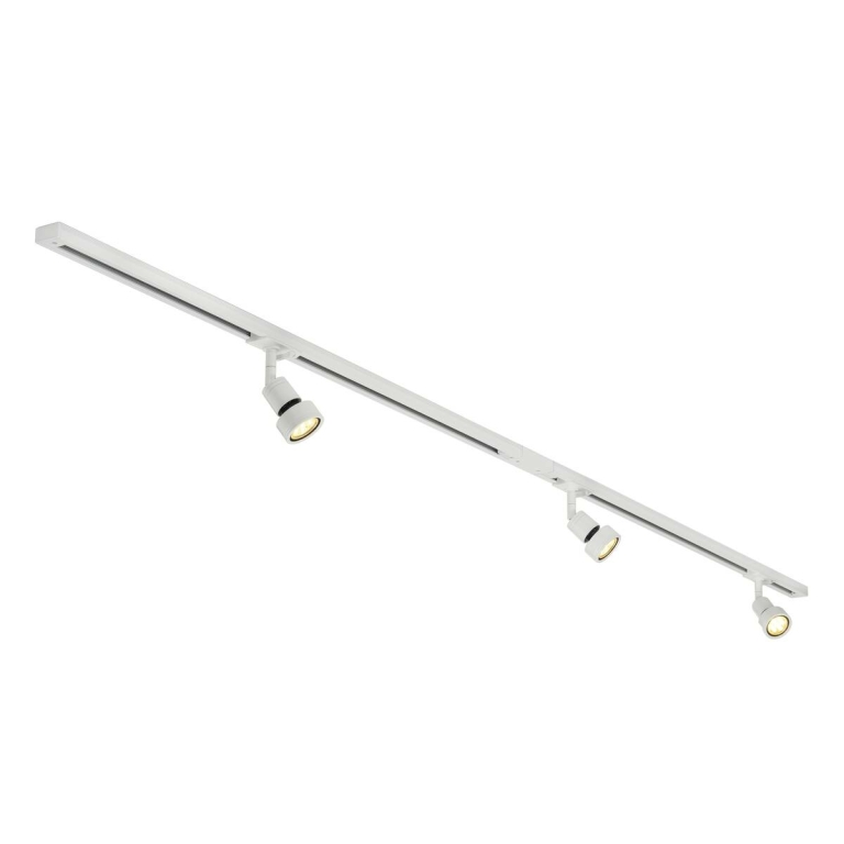 SLV 1-Phasen Hochvolt-Set weiß 2x1m Stromschiene + 3x PURI Spot + GU10 LED Leuchtmittel