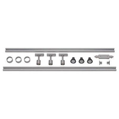 1-Phasen Hochvolt-Set 4, silbergrau, 2x1m, inkl. 3xPURI und LED Leuchtmittel