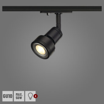 PURI Leuchtenkopf, schwarz, GU10, max. 50W, inkl....