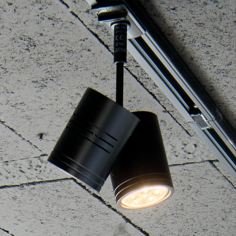 SLV BIMA II Spot schwarz matt zweiflammig für 1Phasen-Stromschiene QPAR51 inkl. 1Phasen-Adapter