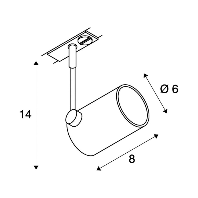 SLV BIMA I Spot schwarz matt für 1Phasen-Stromschiene QPAR51 inkl. 1Phasen-Adapter