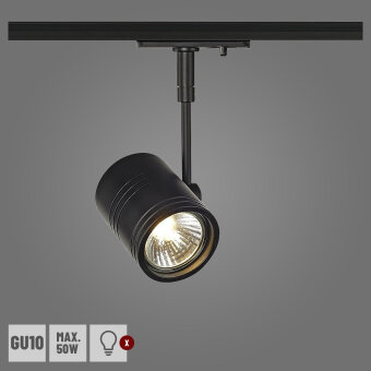 BIMA I Leuchtenkopf, schwarz, GU10, max. 50W, inkl. 1P.-Adapter