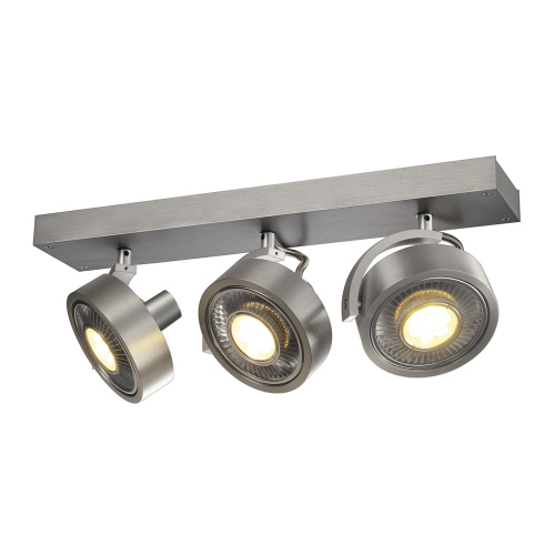 SLV KALU 3 QPAR Deckenleuchte, alu-gebürstet, ES111, max. 3x75W