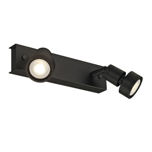 SLV PURI 2 Deckenleuchte, mattschwarz, 2xGU10, max. 2x50W, mit Decoring