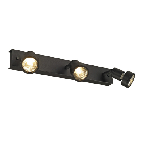 SLV PURI 3 Deckenleuchte, mattschwarz, 3xGU10, max. 3x50W, mit Decoring