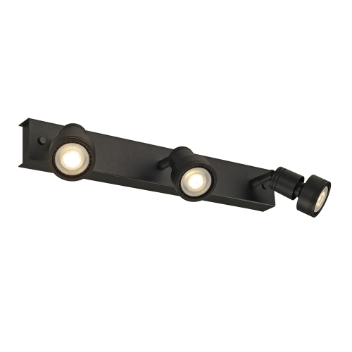 SLV PURI 3 Deckenleuchte, mattschwarz, 3xGU10, max. 3x50W, mit Decoring