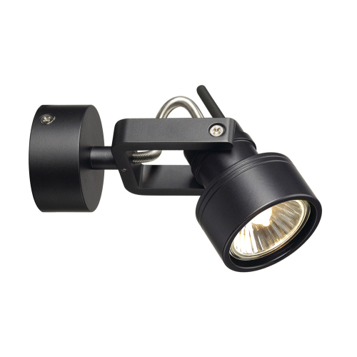 SLV INDA SPOT GU10 Wand- und Deckenleuchte, schwarz, max. 50W