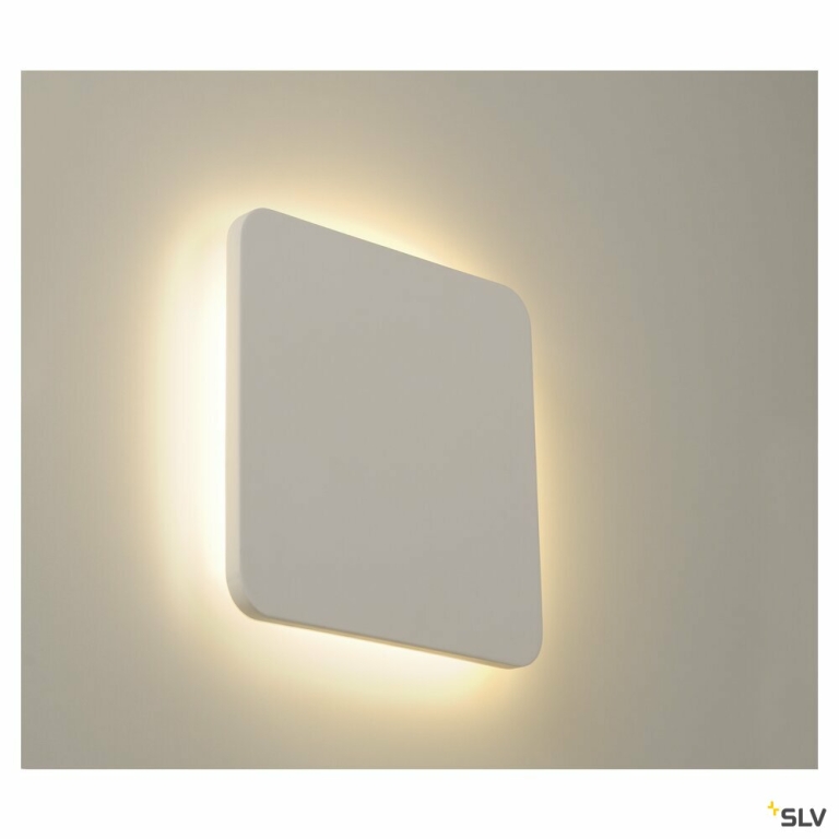 SLV PLASTRA SQUARE Wandleuchte, eckig, weisser Gips, 48 LED, 3000K