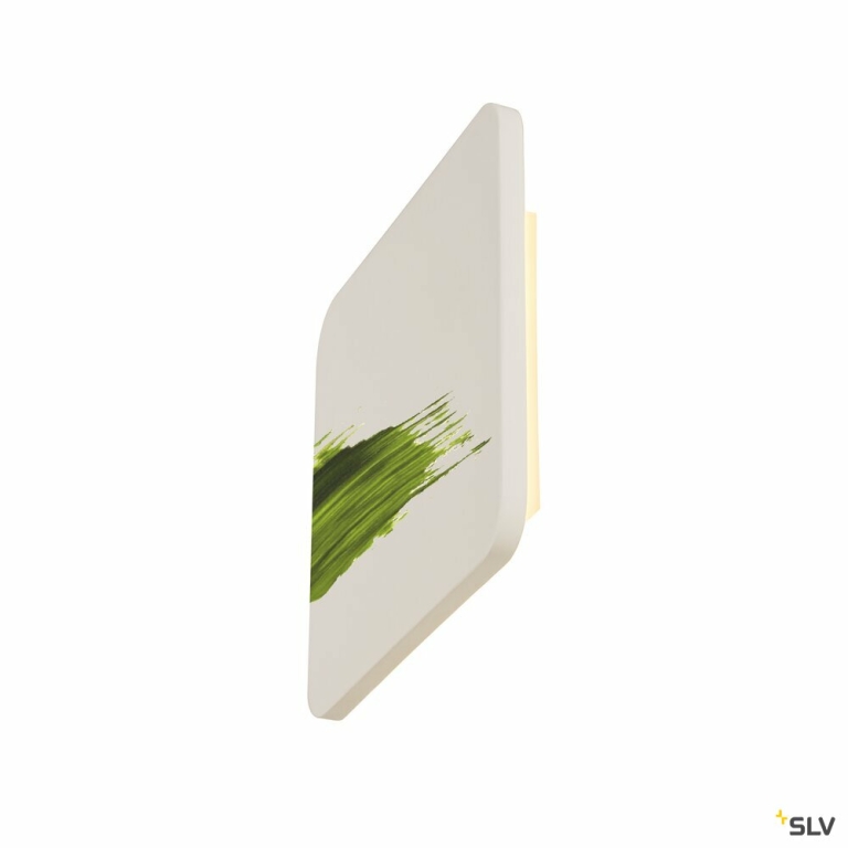 SLV PLASTRA SQUARE Wandleuchte, eckig, weisser Gips, 48 LED, 3000K