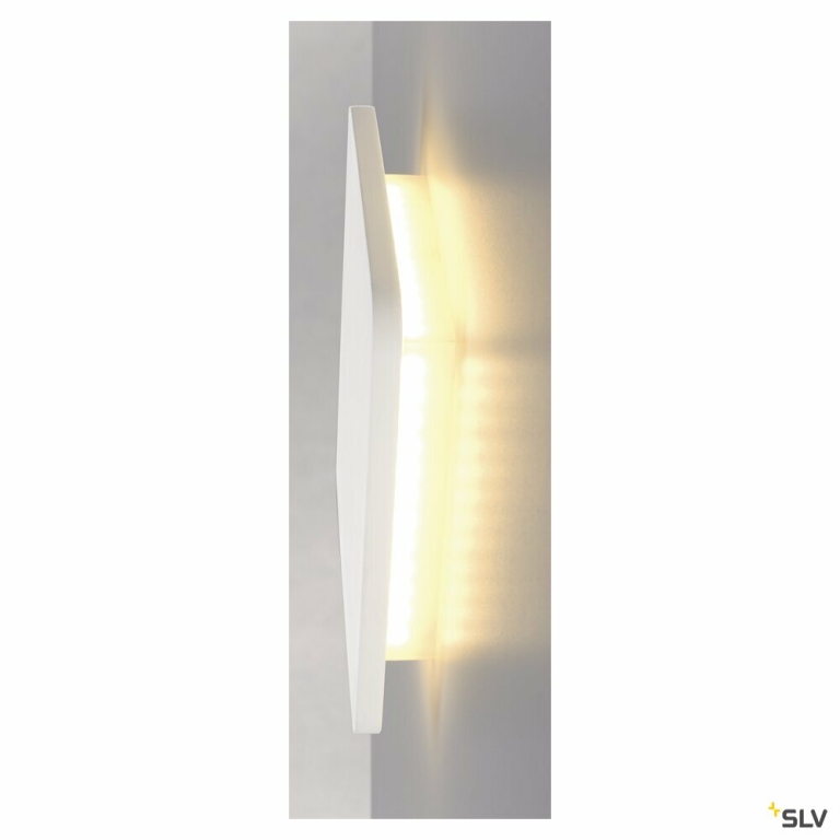 SLV PLASTRA SQUARE Wandleuchte, eckig, weisser Gips, 48 LED, 3000K