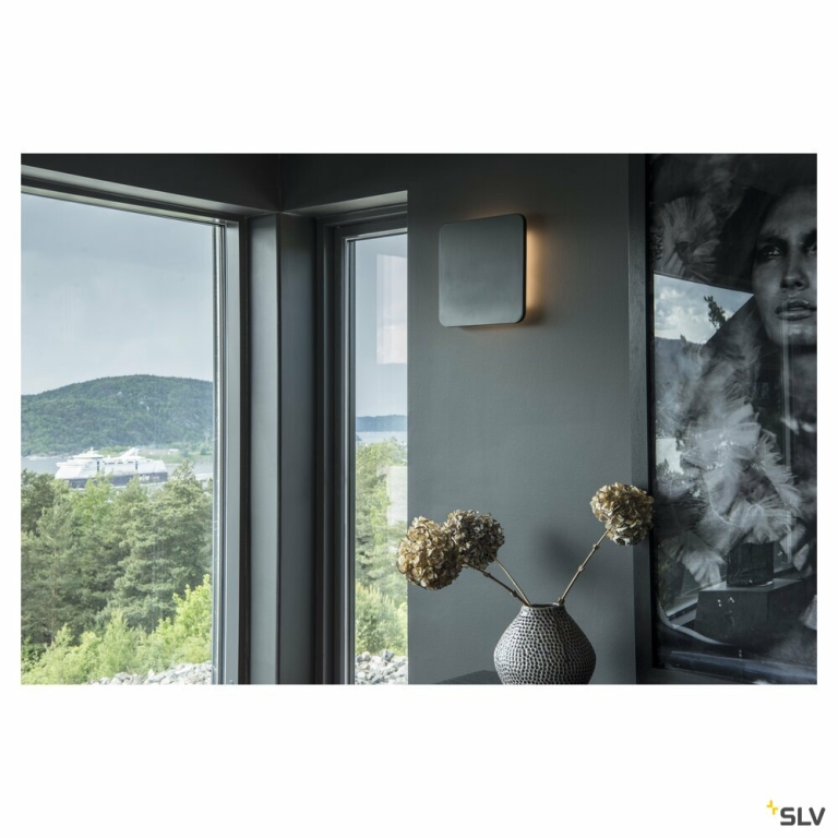 SLV PLASTRA SQUARE Wandleuchte, eckig, weisser Gips, 48 LED, 3000K