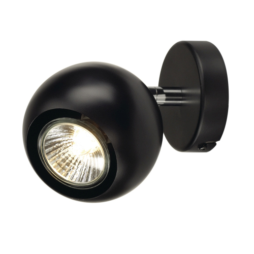 SLV LIGHT EYE 1 GU10 Wand- und Deckenleuchte, schwarz/ chrom, GU10, max. 50W