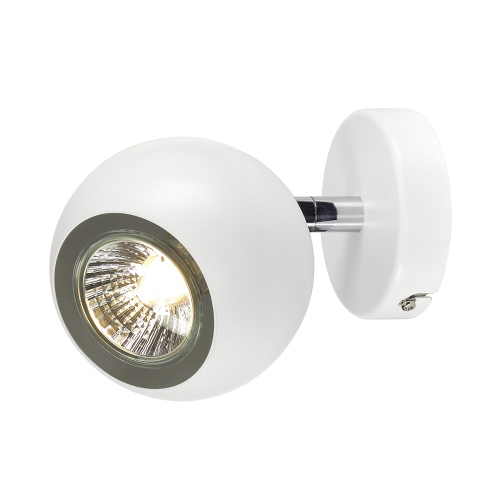SLV LIGHT EYE 1 GU10 Wand- und Deckenleuchte, weiss/ chrom, GU10, max. 50W