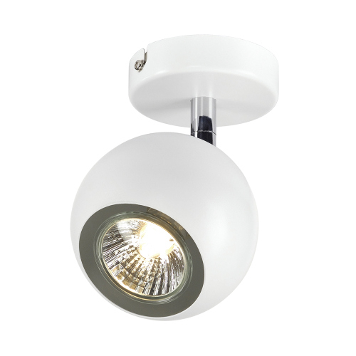 SLV LIGHT EYE 1 GU10 Wand- und Deckenleuchte, weiss/ chrom, GU10, max. 50W