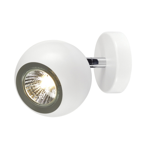 SLV LIGHT EYE 1 GU10 Wand- und Deckenleuchte, weiss/ chrom, GU10, max. 50W