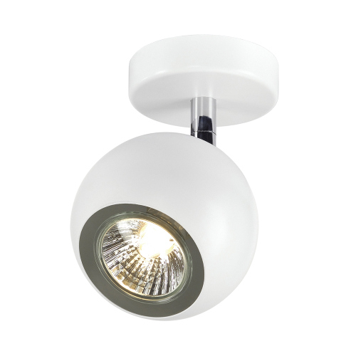 SLV LIGHT EYE 1 GU10 Wand- und Deckenleuchte, weiss/ chrom, GU10, max. 50W