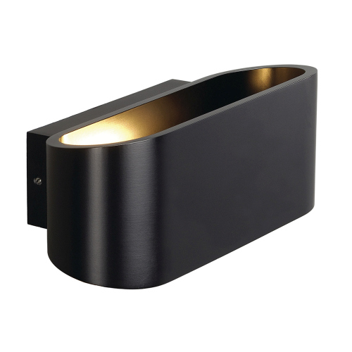 SLV OSSA R7s Wandleuchte, oval, matt black, R7s 78mm, max. 100W, up/down