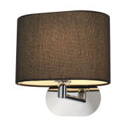 SOPRANA OVAL Wandleuchte WL-1, schwarzes Textil, E27, max. 60W