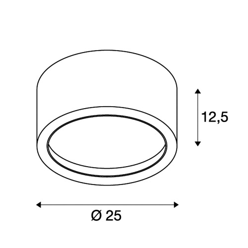 SLV LED AUFBAUSTRAHLER 1800lm, rund, weiss, 48 LED, 3000K