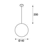 Indoor Pendelleuchte ROTOBALL 40 silbergrau/weiß kugelform IP20 E27 max. 24W