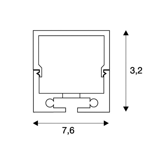 SLV ALUMINIUM PROFIL, weiss, 1m, mit weisser Abdeckung