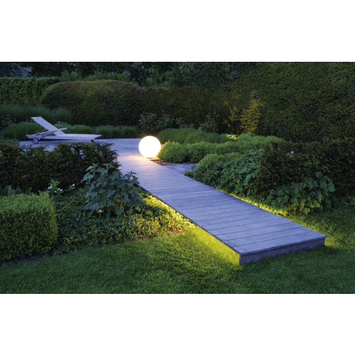 SLV ROTOBALL FLOOR 50 Outdoor Kugelleuchte weiß IP44 E27 max. 24W mit Netzstecker