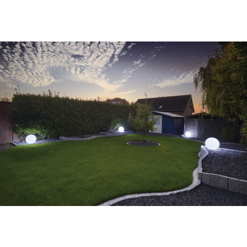 SLV ROTOBALL FLOOR 50 Outdoor Kugelleuchte weiß IP44 E27 max. 24W mit Netzstecker