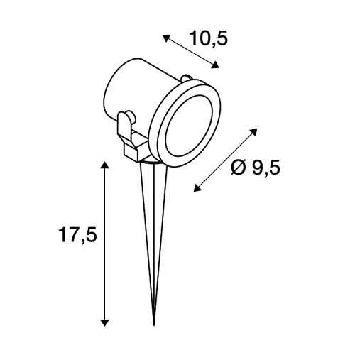 SLV NAUTILUS SPIKE EDELSTAHL, GU10, max. 35W, inkl. 1,5m Kabel und Stecker